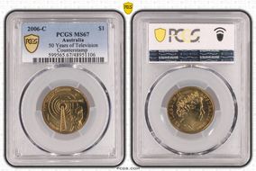 2006-C $1 50 Years of Television Counterstamp MS67