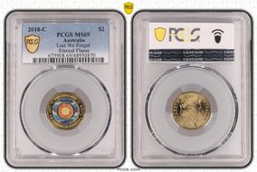 2018-C $2 Lest We Forget Eternal Flame Colorized MS69