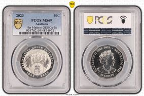 2023 50C Her Majesty QEII Cu-Ni Six Effigies MS69