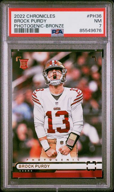 2022 Panini Chronicles Photogenic Bronze #PH36 Brock Purdy – PSA