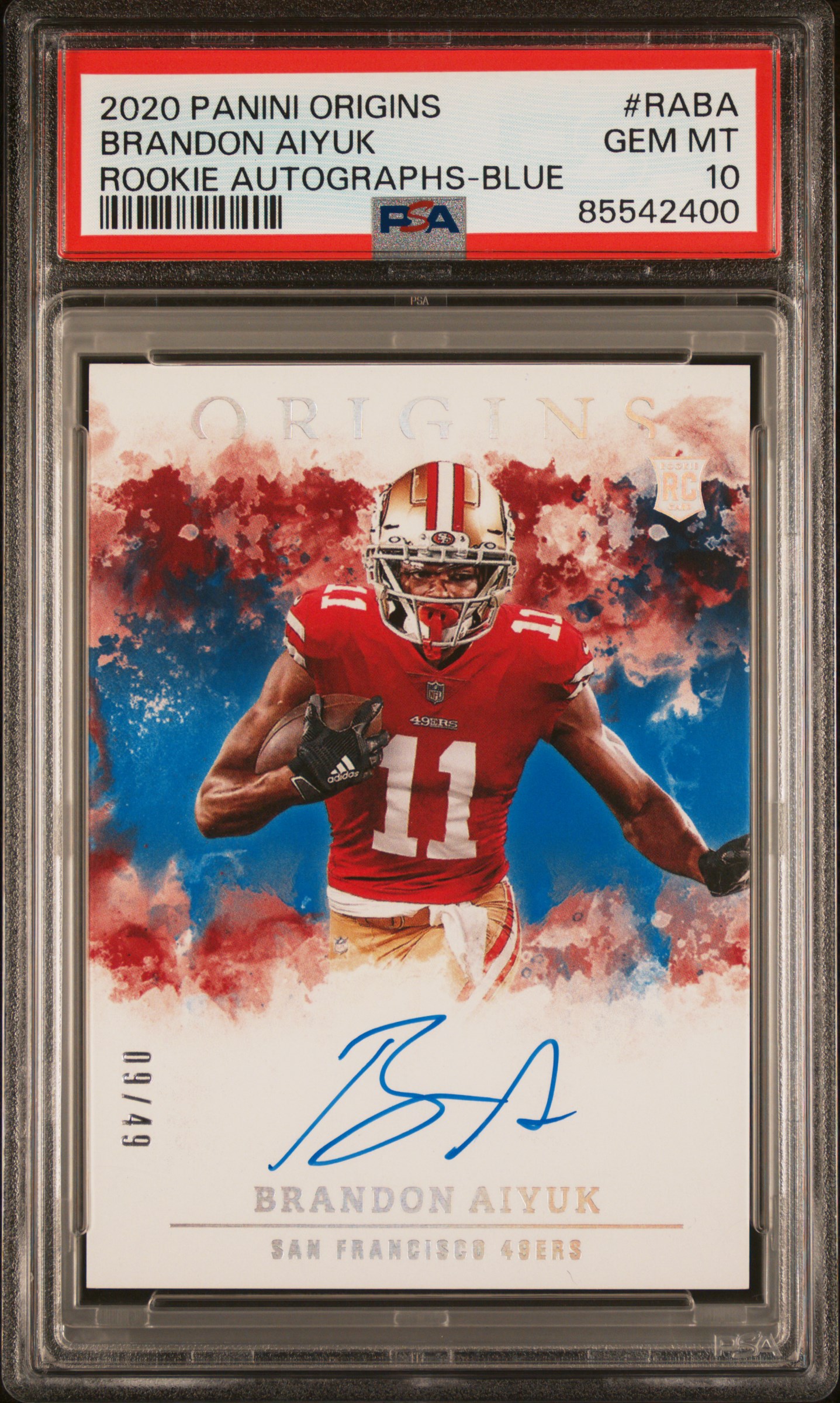 2020 PANINI ORIGINS ROOKIE AUTOGRAPHS #RABA BRANDON AIYUK ROOKIE AUTOGRAPHS-BLUE