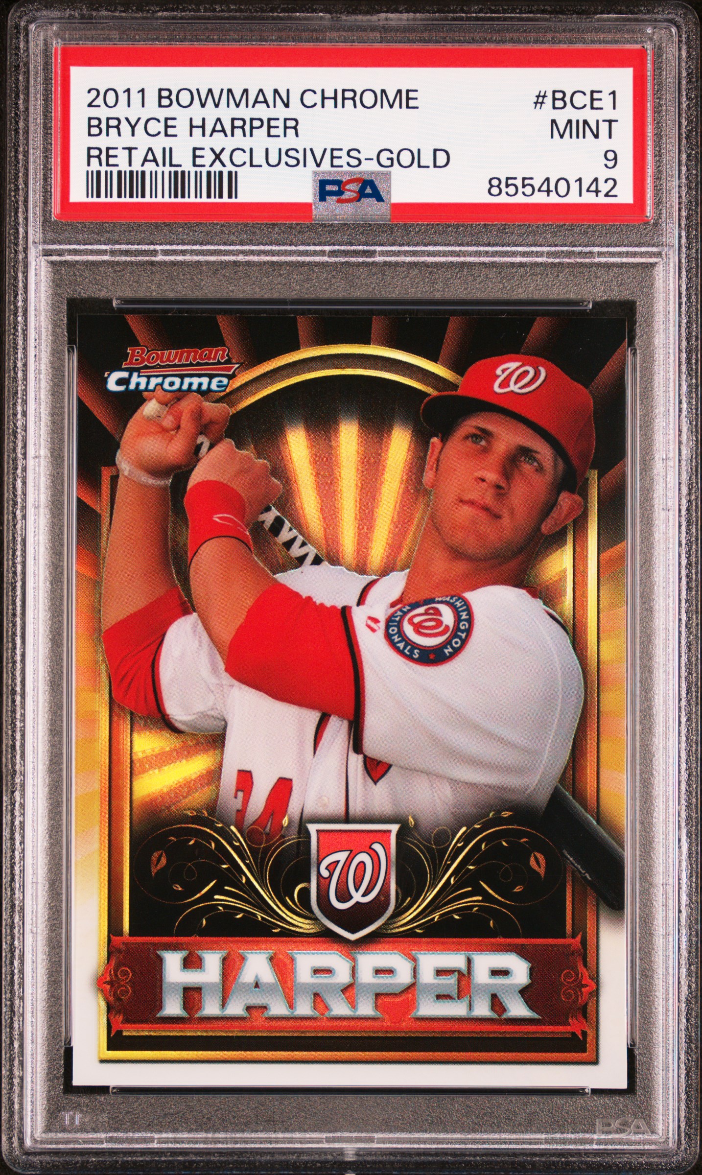 2011 BOWMAN CHROME BRYCE HARPER RETAIL EXCLUSIVES #BCE1 BRYCE HARPER RETAIL EXCLUSIVES-GOLD