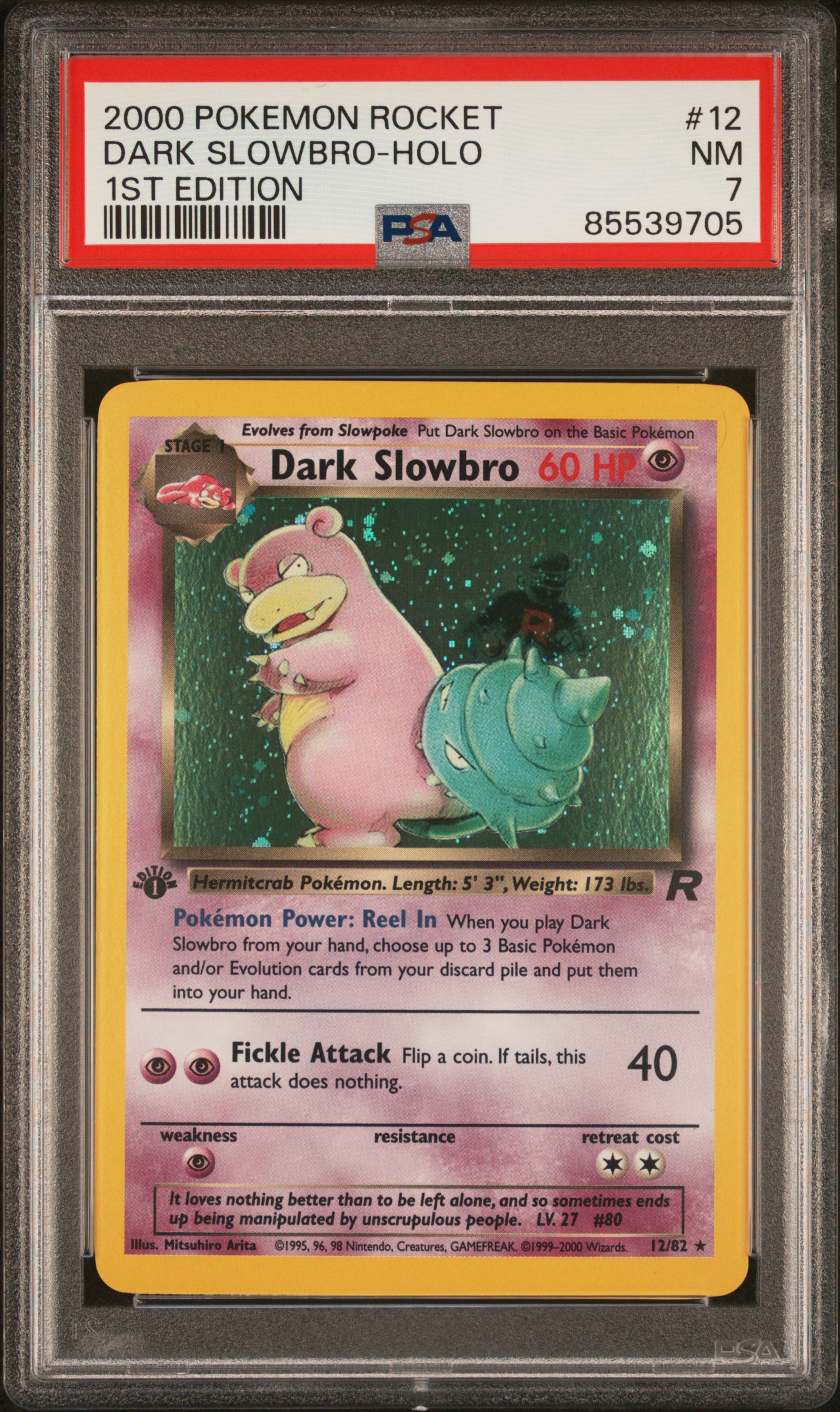 2000 POKEMON ROCKET #12 DARK SLOWBRO-HOLO 1ST EDITION