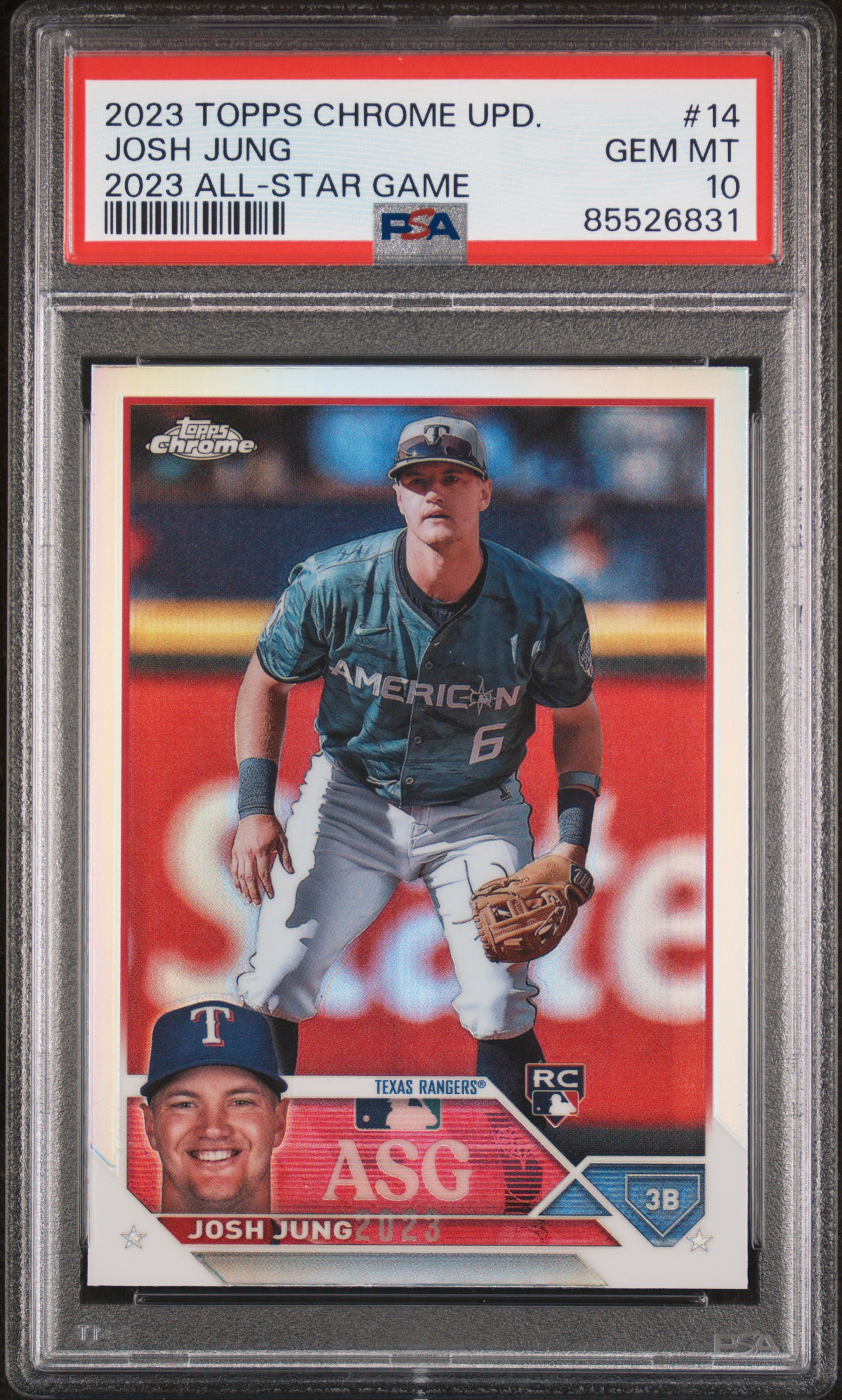 2023 Topps Chrome Update 2023 All-Star Game #14 Josh Jung Rookie Card – PSA GEM MT 10