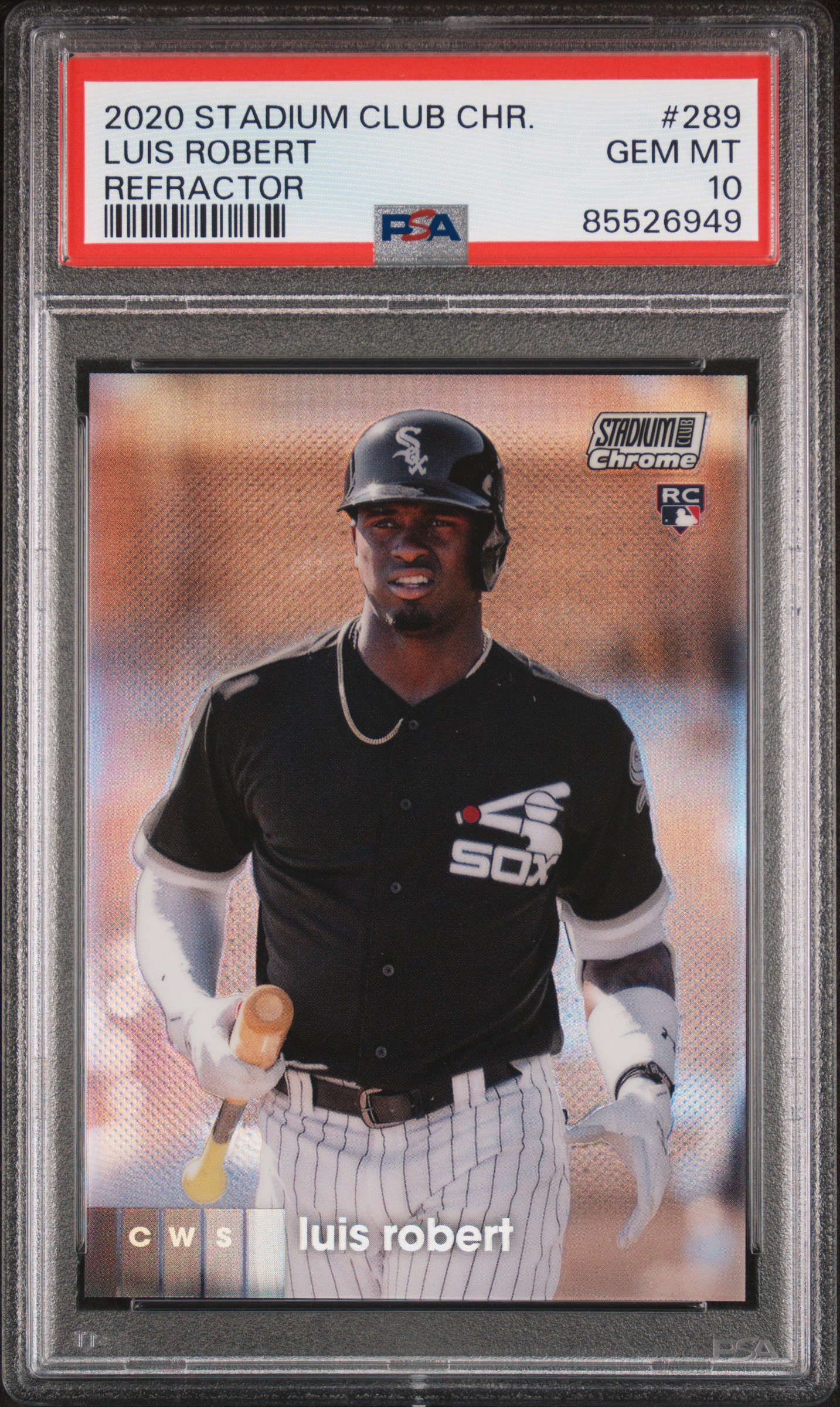 2020 Topps Stadium Club Chrome Refractor #289 Luis Robert Rookie Card – PSA GEM MT 10