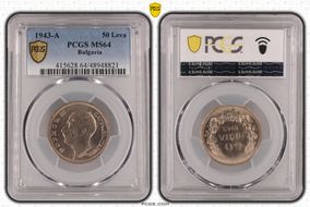 1943-A 50 Leva KM-48a MS64