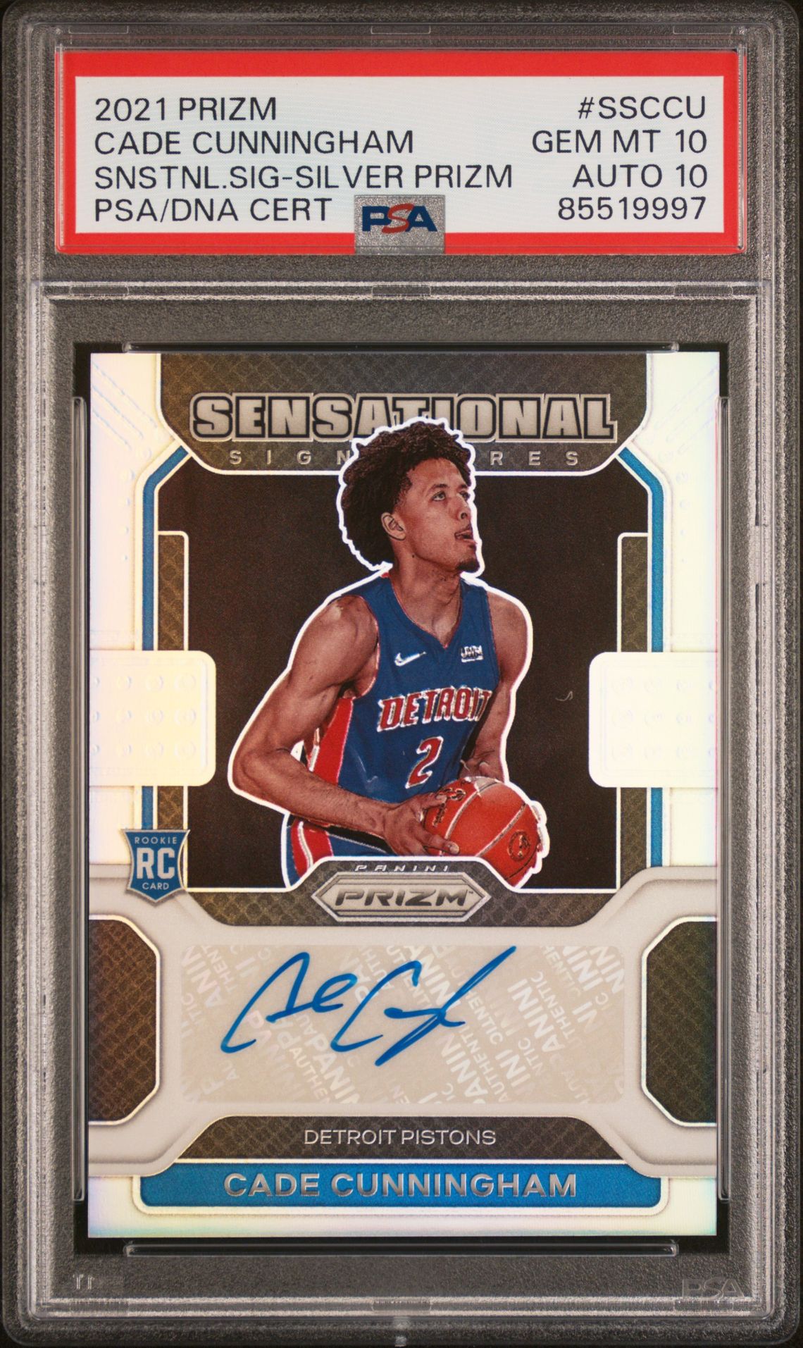 2021 Panini PANINI PRIZM SENSATIONAL SIGNATURES SNSTNL.SIG-SILVER PRIZM #SSCCU Cade Cunningham front