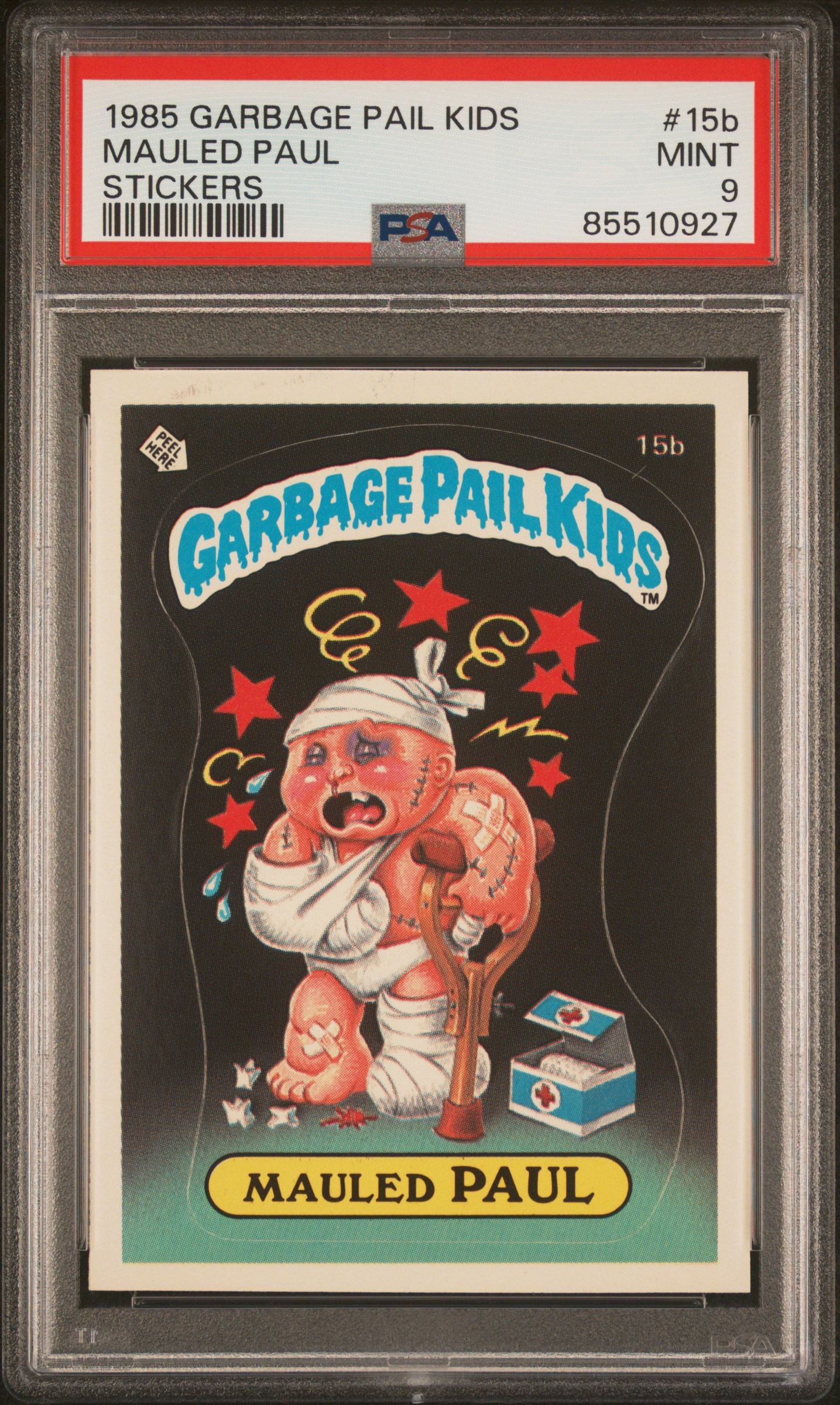 1985 GARBAGE PAIL KIDS STICKERS #15b MAULED PAUL STICKERS