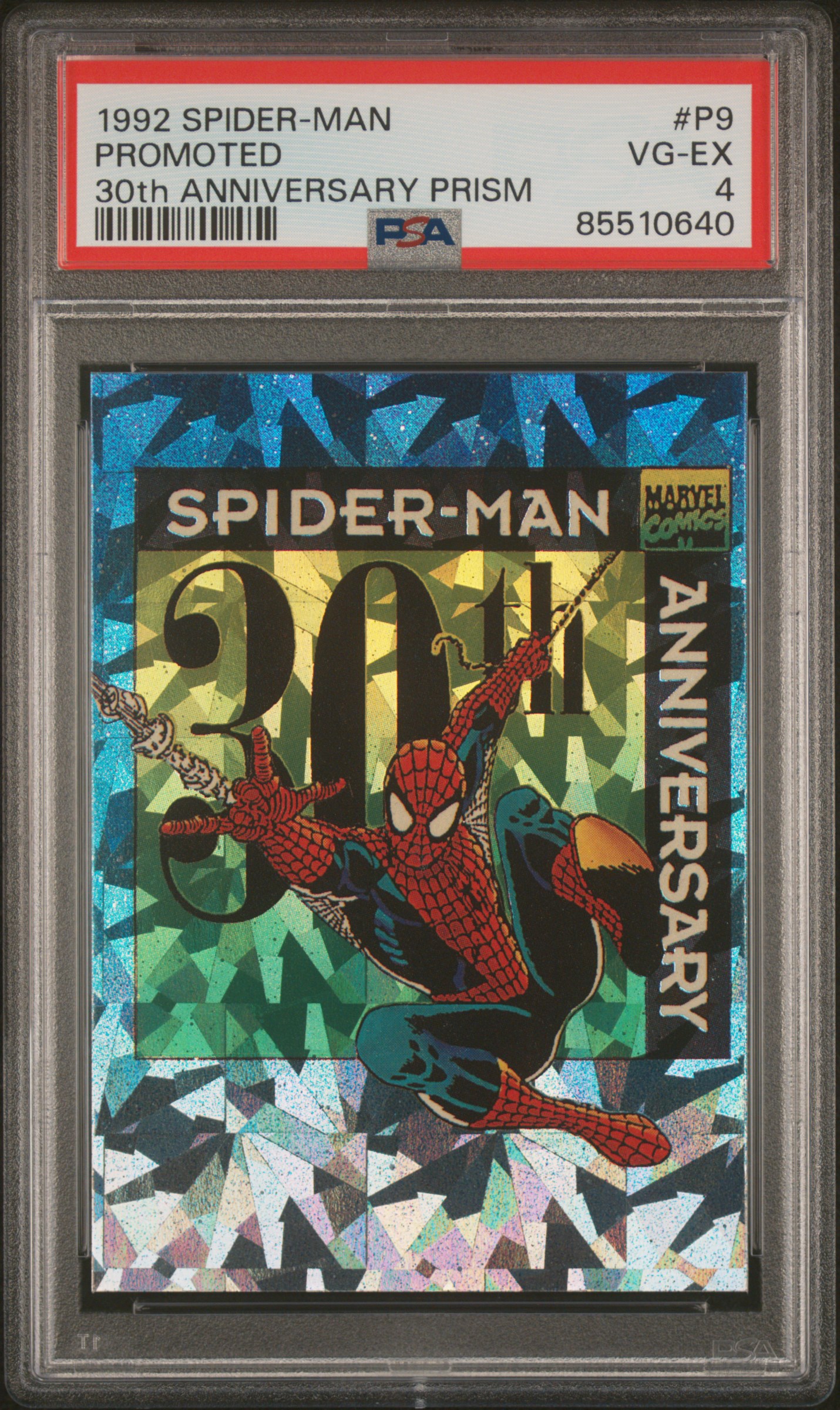 1992 SPIDER-MAN 30th ANNIVERSARY PRISM #P9 PROMOTED 30th ANNIVERSARY PRISM