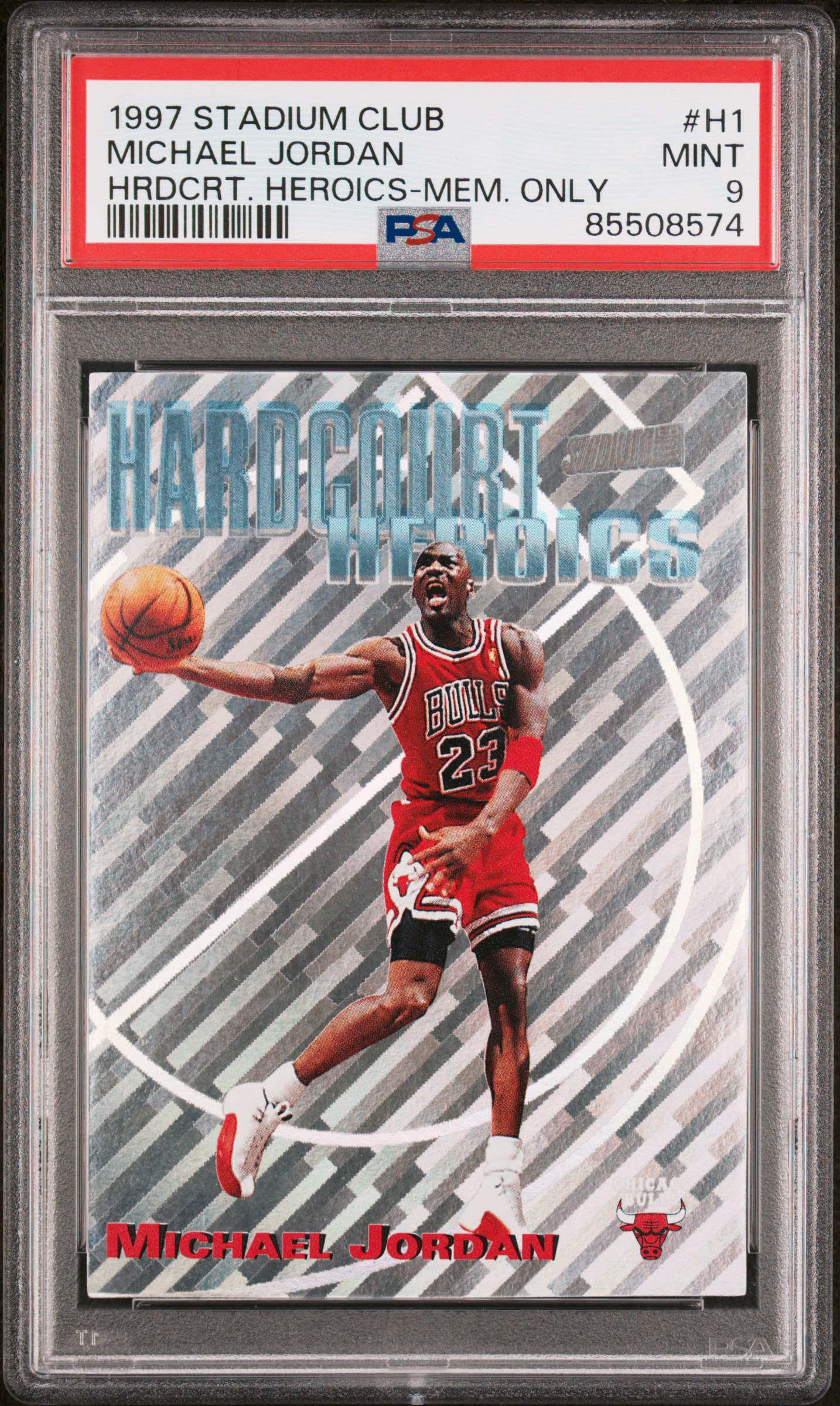 1997 STADIUM CLUB HARDCOURT HEROICS #H1 MICHAEL JORDAN HRDCRT. HEROICS-MEM. ONLY