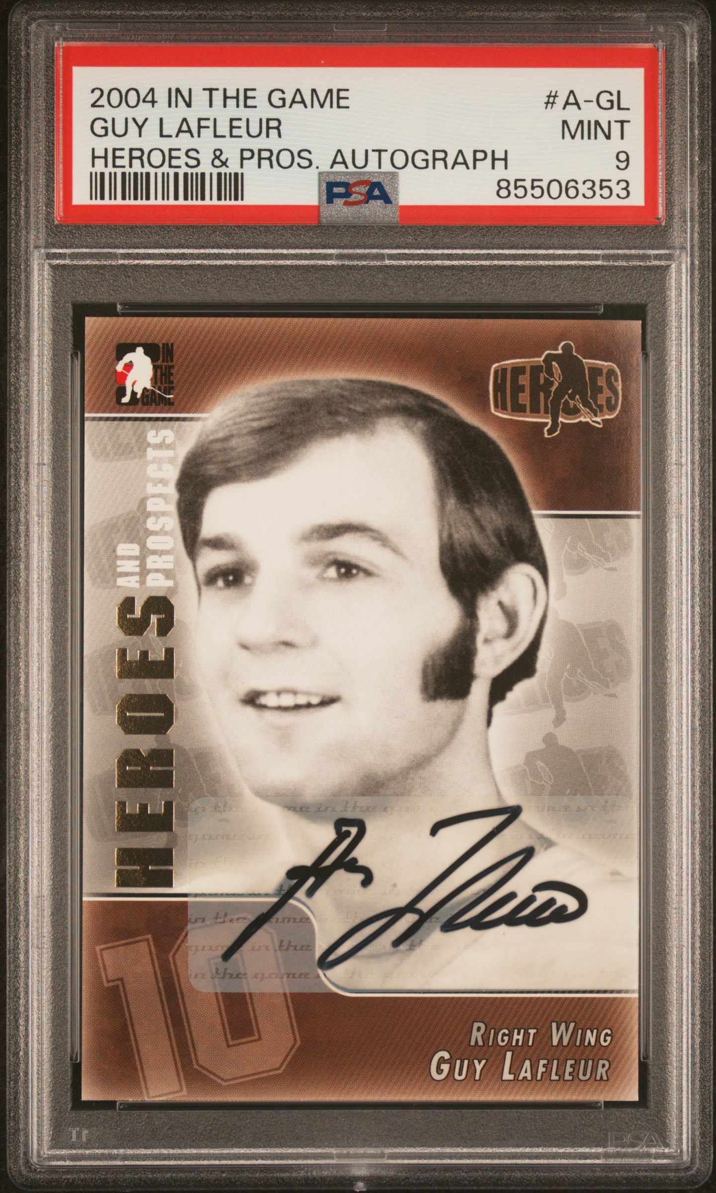 2004 IN THE GAME HEROES & PROSPECTS AUTOGRAPHS #A-GL GUY LAFLEUR HEROES & PROS. AUTOGRAPH