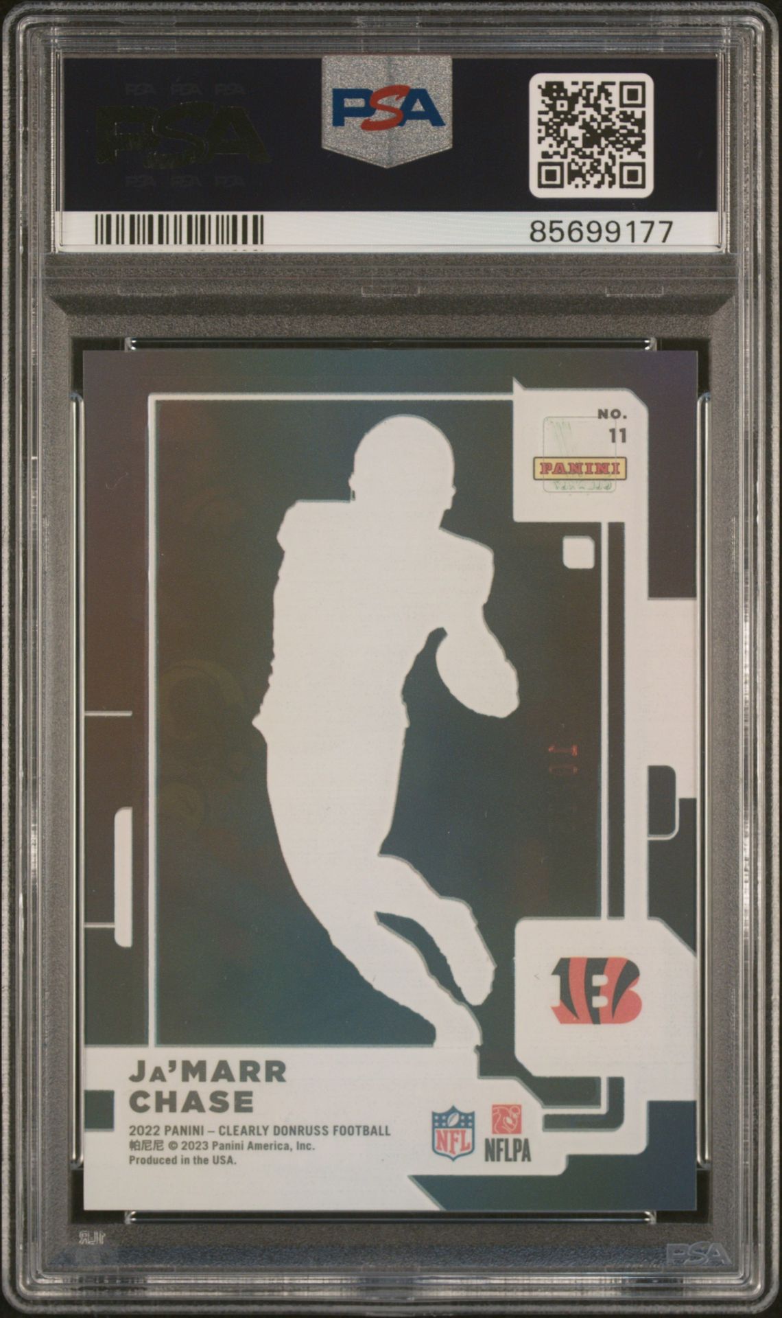 2022 Panini Clearly Donruss Ja'marr Chase #11 (Green) Mint 9 back