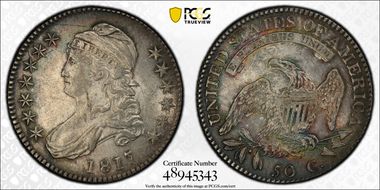 1817 50C Overton 111 AU58