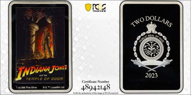 2023 $2 Indiana Jones Colorized The Temple of Doom Ag PR69DCAM
