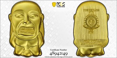 2023 $2 The Golden Idol Gilt Ag Indiana Jones Coll. MS70