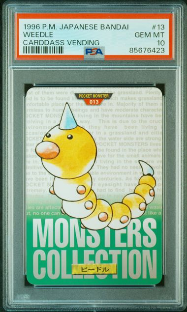 Weedle card PSA 10, cert 85676423