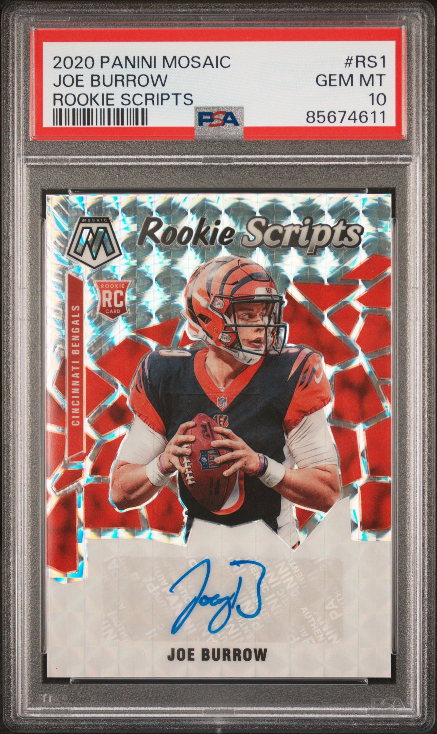 2020 PANINI MOSAIC ROOKIE SCRIPTS #RS1 JOE BURROW ROOKIE SCRIPTS