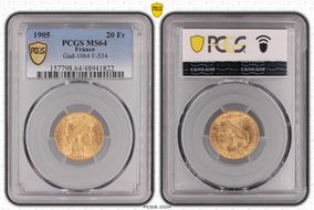 1905 20 Fr Gad-1064 F-534 MS64