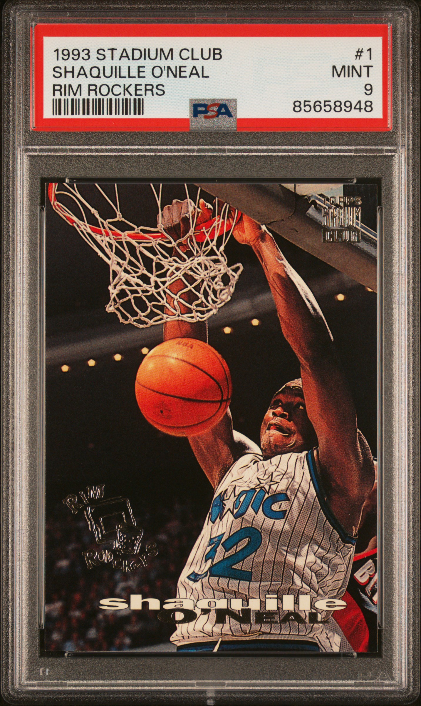 1993 STADIUM CLUB RIM ROCKER #1 SHAQUILLE O'NEAL RIM ROCKERS
