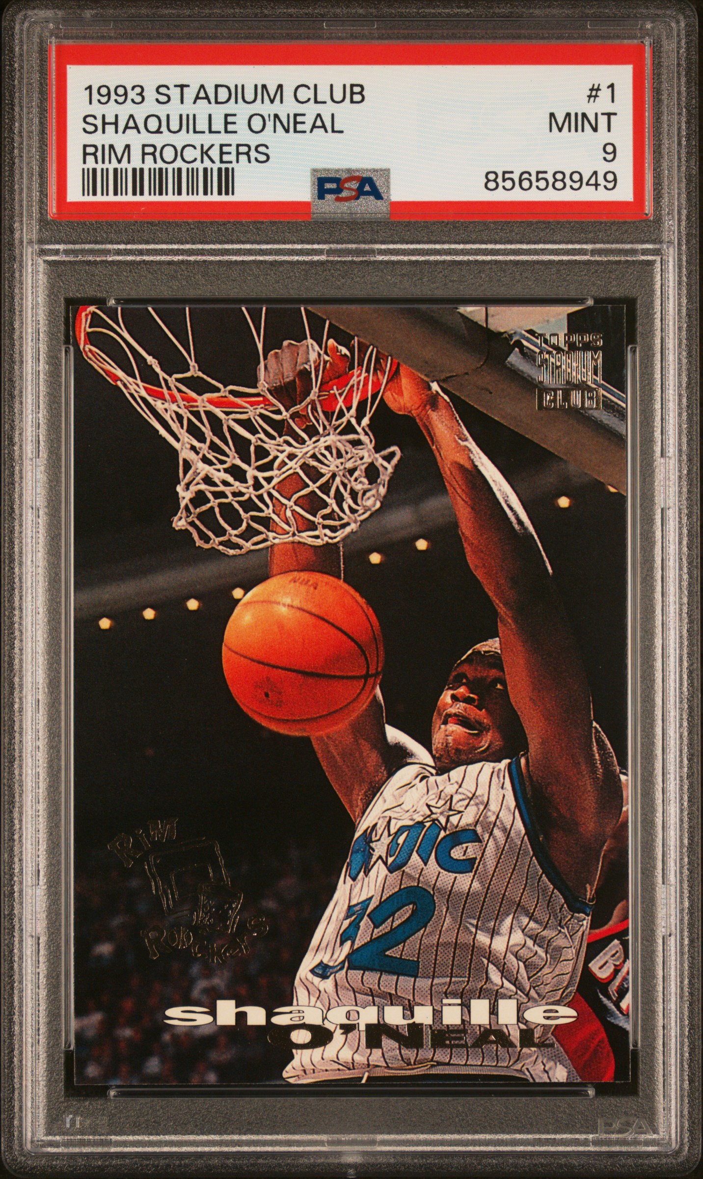 1993 STADIUM CLUB RIM ROCKER #1 SHAQUILLE O'NEAL RIM ROCKERS