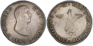 1822-Mo JM 8 R Iturbide KM-304  Ag XF45