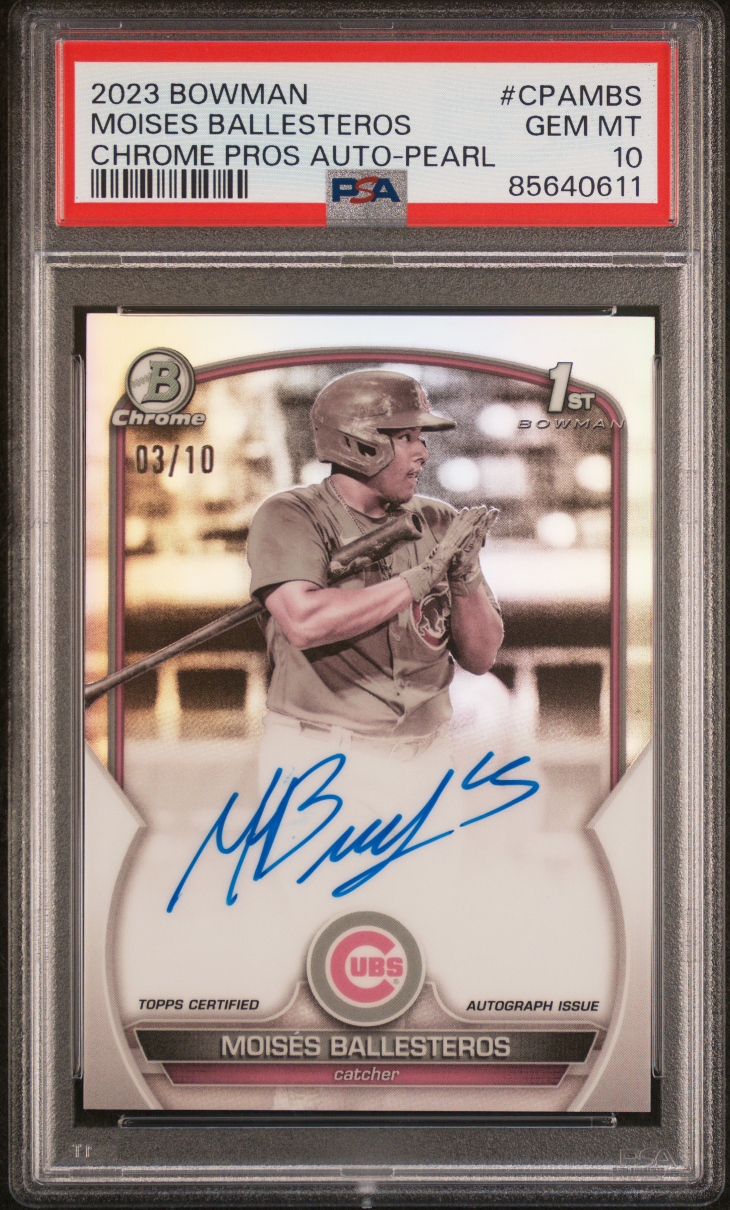 2023 Bowman Bowman Chrome Refractor Moises Ballesteros Pearl front