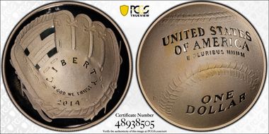 2014-P $1 Baseball Hall of Fame PR69DCAM