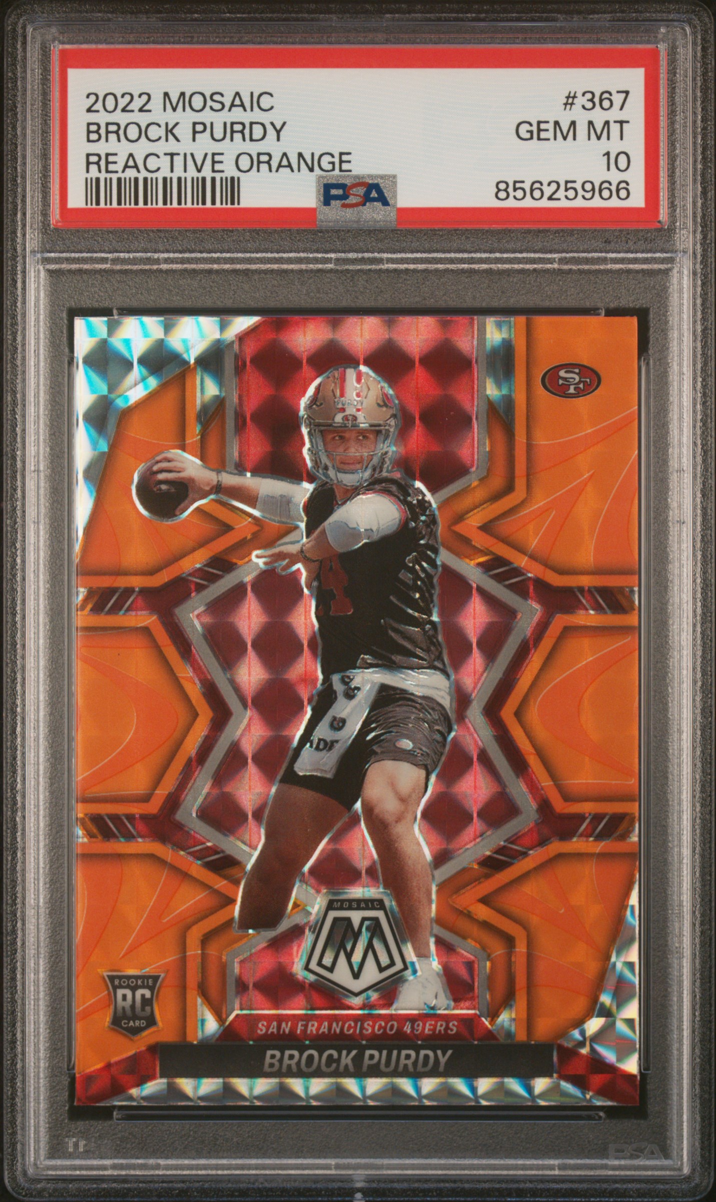 2022 PANINI MOSAIC #367 BROCK PURDY REACTIVE ORANGE
