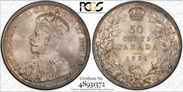 1931 50C MS68