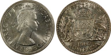 1960(m) Florin KM-60 Ag MS64+ 