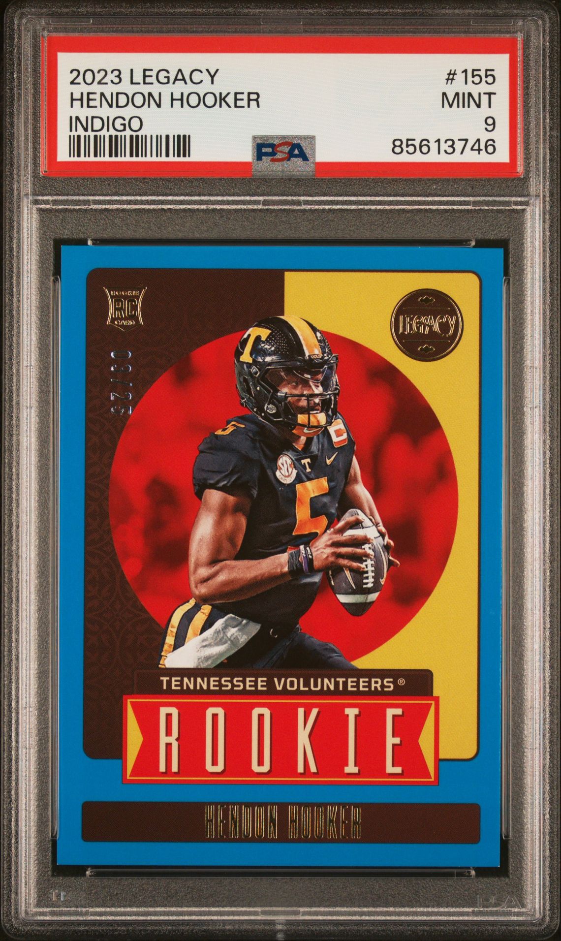 2023 Panini Legacy Hendon Hooker #155 (Indigo) Mint 9 front