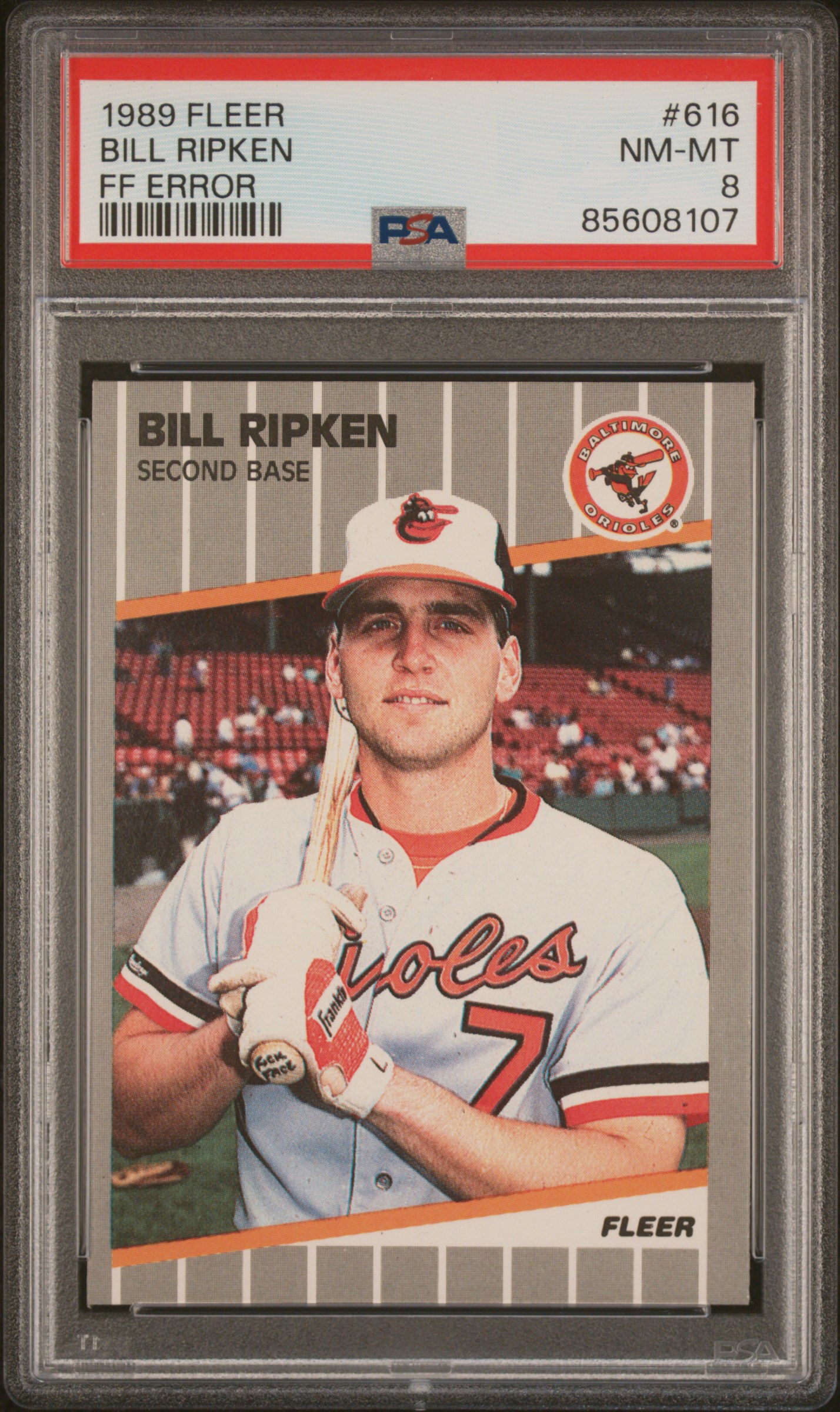 1989 Fleer Bill Ripken #616 (Ff Error) Nm-Mt 8 front
