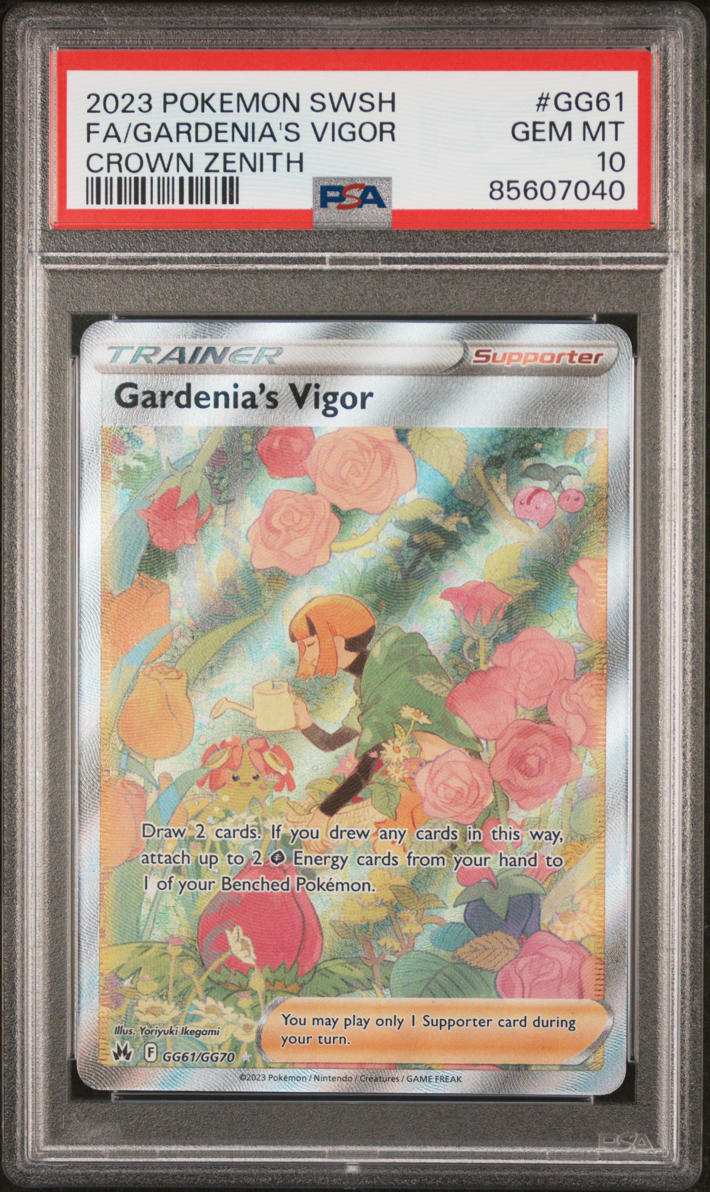 2023 Pokemon Sword and Shield Crown Zenith Gg61 Full Art/Gardenia's Vigor – PSA GEM MT 10