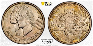 1938-D 50C Arkansas MS66