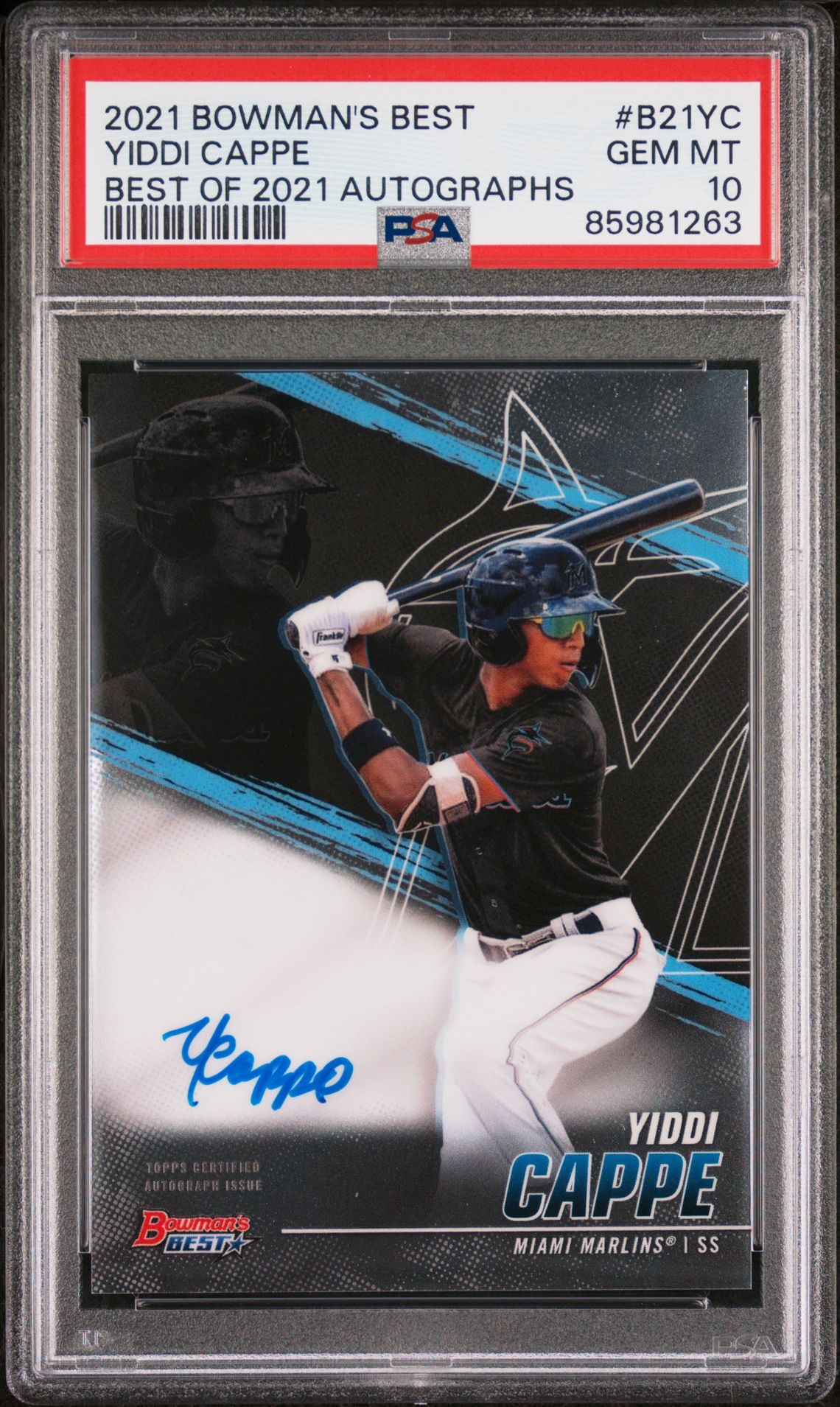 2021 Bowman BOWMAN'S BEST BEST OF 2021 AUTOGRAPHS #B21YC Yiddi Cappe front