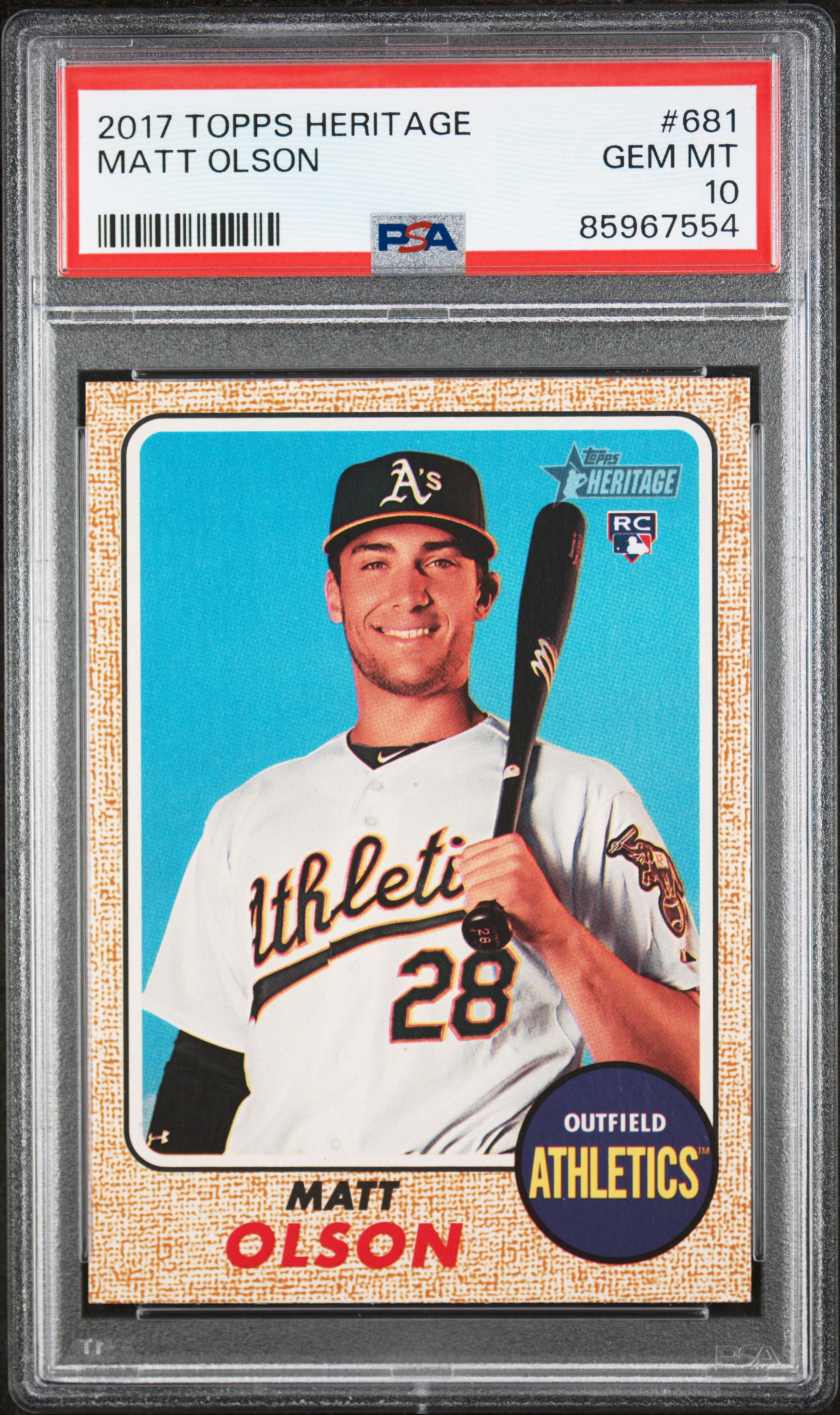 2017 #681 Matt Olson PSA 10 Topps Heritage