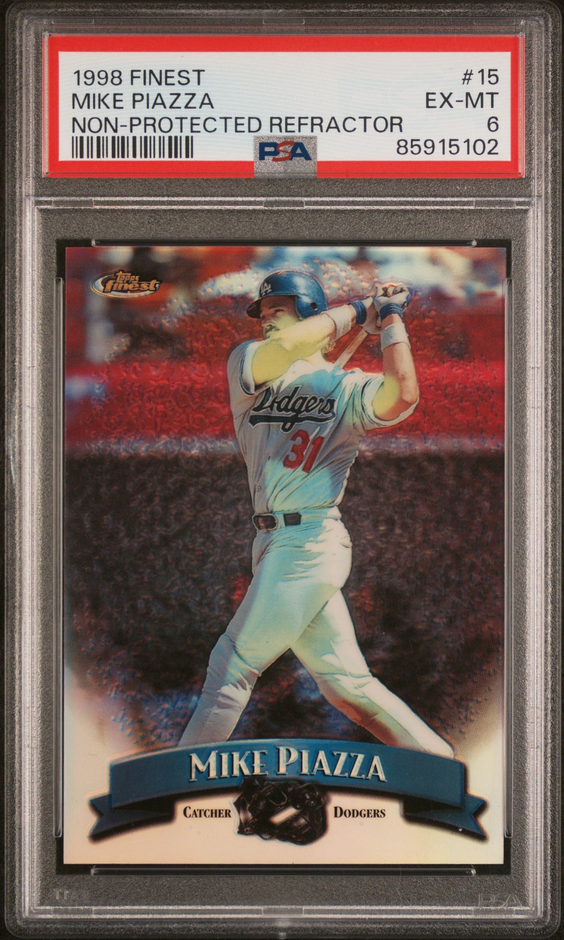 1998 Topps FINEST Refractor #15 Mike Piazza front