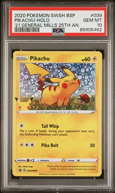 2020 Pokemon Black Star Promo Holo #039 Pikachu front
