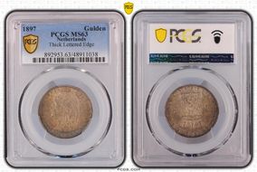 1897 Gulden KM-117  Thick LE MS63