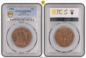 1905 10C Gad-277 F-136 MS65RB