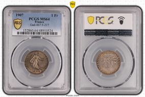 1907 1 Fr Gad-467 F-217 MS64
