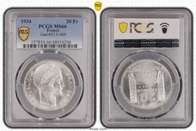 1934 20 Fr Gad-852 F-400 MS66
