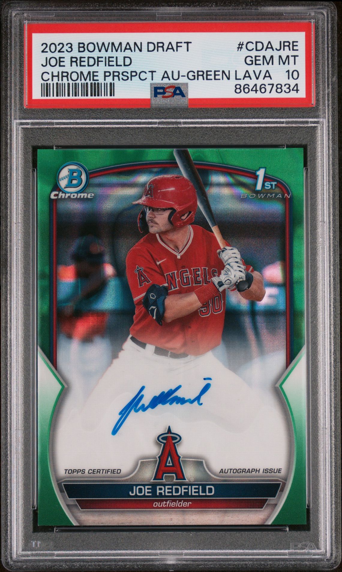 2023 Bowman BOWMAN DRAFT CHROME PROSPECT AUTOGRAPH Refractor #CDAJRE Joe Redfield front