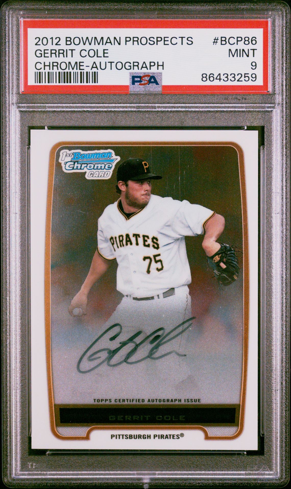 2012 Bowman BOWMAN PROSPECTS CHROME-AUTOGRAPH #BCP86 Gerrit Cole front