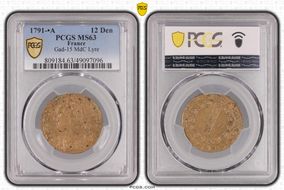 1791-•A 12 Den Gad-15 AE Lyre MS63BN