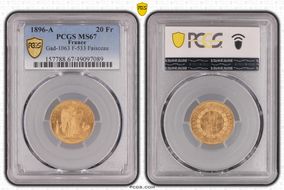 1896-A 20 Fr Gad-1063 F-533 Faisceau MS67