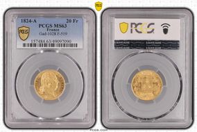 1824-A 20 Fr Gad-1028 F-519 MS63
