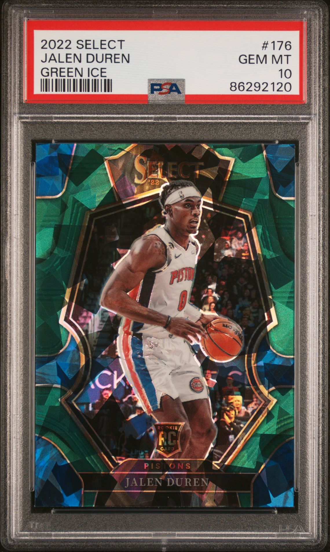 2022 Panini PANINI SELECT GREEN ICE #176 Jalen Duren front