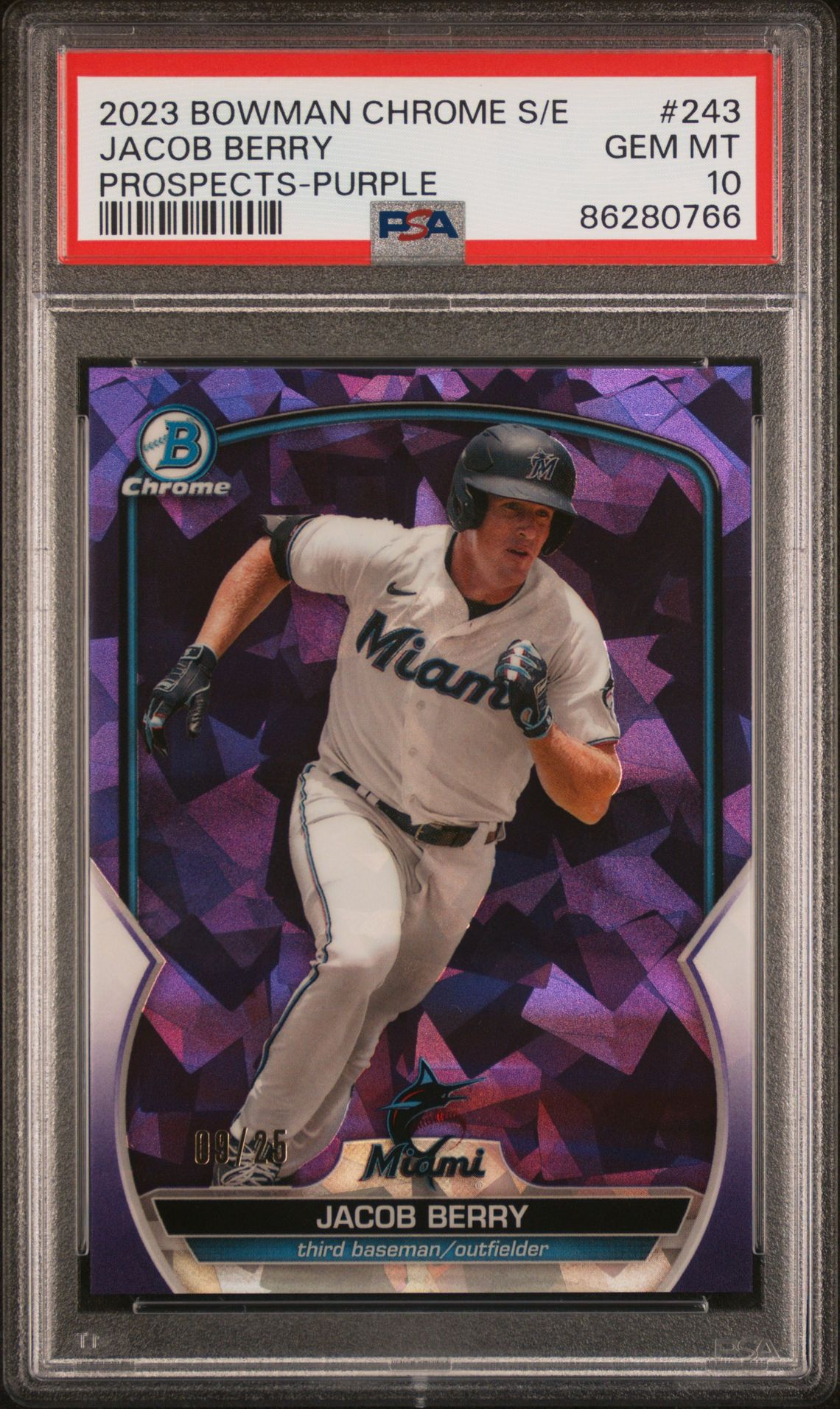 2023 Bowman BOWMAN CHROME SAPPHIRE EDITION PROSPECTS Purple #243 Jacob Berry front