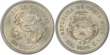 1974 50 Col Green Turtle MS64